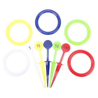 Imagem de SPYMINNPOO Jogo de Arremesso de Anel para Crianças e Adultos, Brinquedos de Arremesso de Plástico Interior Externo Com 6 Anéis para Jogos de Grama No Quintal da Praia