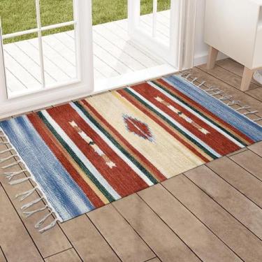 Imagem de 1 Tapete Capacho Kilim India 100% Algodão 50X70 M04 - Idealiza