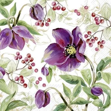 Imagem de Guardanapo para Decoupage Ihr 33x33 Rosas Roxas C/ 2 Unidades - GUARDA