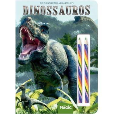 Imagem de Livro - Dinossauros - Colorindo com o arco-íris