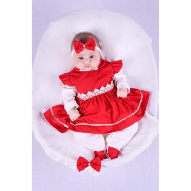 Imagem de Saída de Maternidade Menina Alice 04 peças - Maribaby Enxovais, Vermel