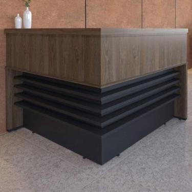 Imagem de Mesa Tamburato Atendimento Ii Charuto/Preto - Artany Moveis - Artany M