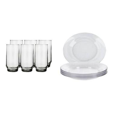 Imagem de Kit 6 Pratos Fundos Astral E 6 Copos Lights Nadir 