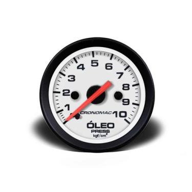 Imagem de Manômetro óleo 52mm mecânico 10kg street branco (155100sb) cronomac - 