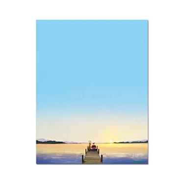 Imagem de Artigos de papelaria de férias - Dock Sunset - 21,5 x 28,8 - 152,7 cm Folhas de papel cartolina divertidas (pôr do sol)