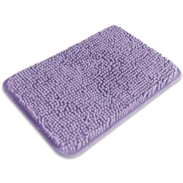 Imagem de PureSwan Tapete de banheiro pequeno 30,5 x 45,7 cm – Tapete de banho lavável e absorvente, antiderrapante, tapetes de banho de chenille macios grossos para banheiro, chuveiro, pia, tapete de cachorro