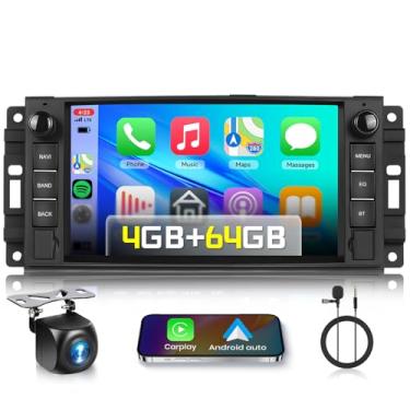 Imagem de [Android 15] Estéreo automotivo 4G + 64G para Chevrolet Chrysler, Jeep Dodge, tela sensível ao toque de 17 polegadas, sem fio, Carplay, Android, rádio automotivo Android, 32 bandas, DSP, navegação GPS