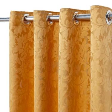 Imagem de Cortina Jacquardl Sala Quarto 4,00x2,70m Semi Blackout Luxo Moderno (Dourado, 2,70X1,60m)
