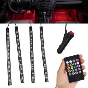 Imagem de Barra Neon Led 8 Cores RGB Controle Musica Carro Moto Caminhao Decoraç