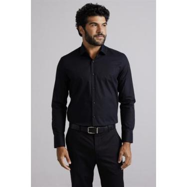 Imagem de Camisa Social Slim Fit - Preto - HIGHSTIL, Preto, 39