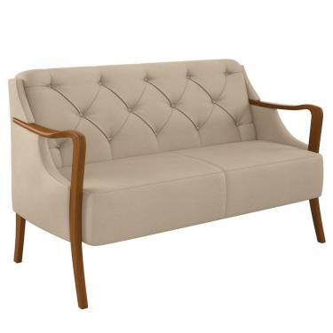 Imagem de Poltrona Namoradeira 2 Lugares 135cm Capitonê Lapa M22 Pu Bege - Mpozenato