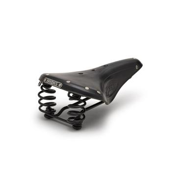 Imagem de Selim de bicicleta Brooks Saddles Flyer (masculino, trilhos de aço preto, preto)