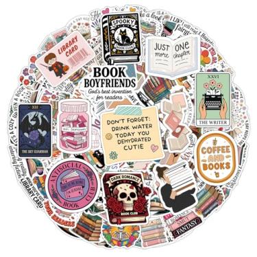 Imagem de 200 adesivos de livros para Kindle, adesivos estéticos de livros para Kindle, laptop, garrafa de água, diário, scrapbooking, presente para bibliófilos BookTok Reader