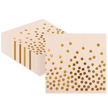 Imagem de Guardanapos pastel listrados rosa, 40 peças, 15 x 15 cm, sorvete recortado, papel descartável, coquetel, bebida, guardanapo para festa pastel, casamento, chá de aniversário, decoração de jantar