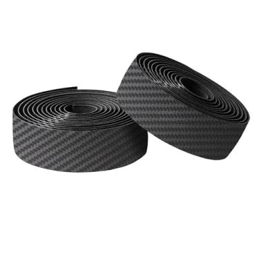 Imagem de GONTSIG Fitas de guidão de bicicleta, fita EVA para barra de bicicleta, envoltório de alça de ciclismo 2 rolos com plugues de extremidade e fita de acabamento, fibra de carbono preta