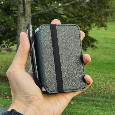 Imagem de MiNotes Microbook – Caderno de bolso recarregável, papel quadriculado A7, conjunto de cadernos e canetas de bolso, capa dura de 7,6 x 10,8 cm, diário de bolso personalizável de 160 páginas