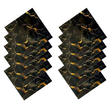 Imagem de Placa Adesiva Marmore 3D Kit 10 uni Obra Reforma Autocolante Cozinha Casa Escritorio Painel Papel de Parede Moderno