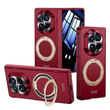 Imagem de FWYANZH Capa para Huawei Mate X7, protetor de tela integrado, suporte magnético ajustável, câmera antirarranhões, proteção de dobradiça, capa rígida de policarbonato com tudo incluído, vermelha, Mate
