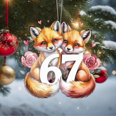 Imagem de Enfeites de Natal 67 meme pendurados em cristal, enfeites de árvore de Natal feitos à mão, decoração de carro e casa - presentes de Natal, decoração de artesanato em acrílico, ideias de troca de