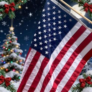 Imagem de Bandeira americana | Bandeiras americanas para fora 2x3 | 100% linda bandeira dos EUA poliéster premium bandeira dos EUA 3X5 resistente ao ar livre com estrelas bordadas e listras costuradas