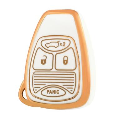 Imagem de OFF WE GO Capa para Jeep Key Fob, capa de proteção para chave de carro de TPU macio compatível com Jeep Wrangler Compass Dodge Ram Durango Caliber Dakota Nitro Chrysler Acessórios inteligentes para