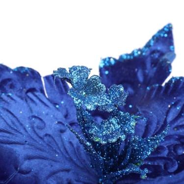 Imagem de ZJchao Ornamento de Flor Artificial Requintado Flor Falsa de Longa Duração para Decoração de Guirlanda de árvore de Natal 28x28cm (#12)