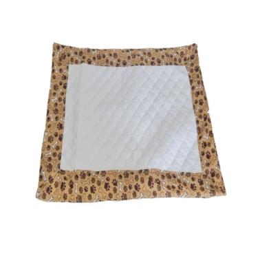 Imagem de Tapete Higiênico Pet Impermeável Grande Reutilizável, Lavável, Microfibra, 70x100cm, Base Matelada (Patinha Marrom, Grande)