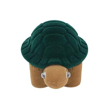 Imagem de Generic Caixa de Armazenamento de Brincos de Anel Organizador Portátil para Festa Em Casa Caixa de Joias Em Formato de Animal, Organizador de Flocagem Verde para Brincos de Anéis, Adequado para Uso