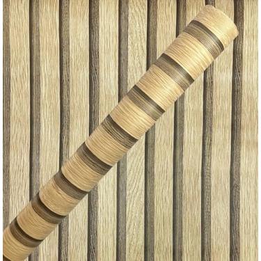 Imagem de Papel De Parede Adesivo Ripado Madeira 10 METROS x 45CM Adesivo Autocolante Conveniente E Eficiente Elegante E Prático(A141,10M)