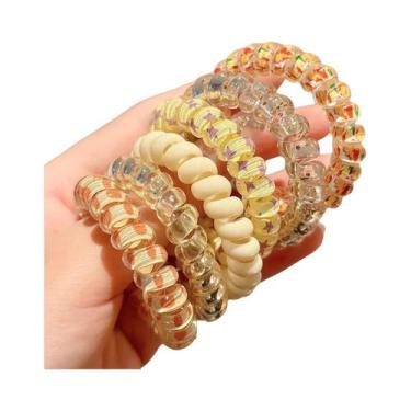 Imagem de Conjunto De Laços De Cabelo Trançados Coloridos Em Forma De Fio De Tel