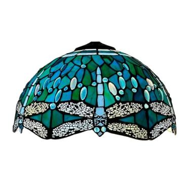 Imagem de Cúpula de Abajur Libélula de 40 cm (16 polegadas), Estilo Tiffany, em Vitral, para Abajures de Mesa, Pendentes, Luminárias de Chão e de Teto, Azul