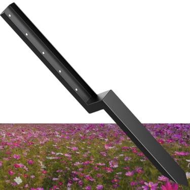 Imagem de ZIIAMG Estacas de reparo de postes de cerca de aço resistente, kit de reparo de poste de cerca, para reparo de poste de cerca de madeira inclinado/quebrado (1 peça preto fosco)