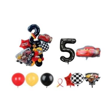 Imagem de Conjunto De Balões Temáticos Do Carro Lightning McQueen 29 Peças Balõe