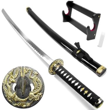 Imagem de Espada Katana Daito Golden Dragon + Suporte Dupla Função (Mesa/Parede) + Óleo lubrificante (93672)