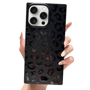 Imagem de Jmltech Capa para iPhone 16 Pro Max, estampa de guepardo, leopardo, estética e cantos reforçados, à prova de choque, proteção contra quedas, estampa fofa, capas de telefone femininas pretas
