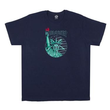 Imagem de Camiseta Thrasher Magazine Libert Goat - Azul Marinho-Masculino