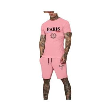 Imagem de Conjunto De Moda Masculina De Verão Camiseta De Manga Curta E Shorts C