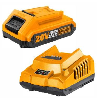 Imagem de Kit Carregador Inteligente + Bateria Original 2.0ah 20v - INGCO