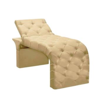 Imagem de Maca Estofada Estética Cílios Regulável Spa Suede Valentina Bege