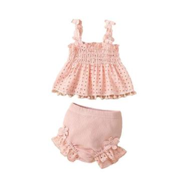 Imagem de Conjunto de calças curtas para bebês meninas - NONE, 70, Rosa