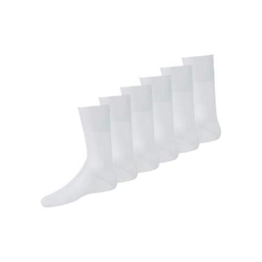 Imagem de Kit com 6 Pares de Meias Social Lupo 1100-011/049, Branco, 37-44