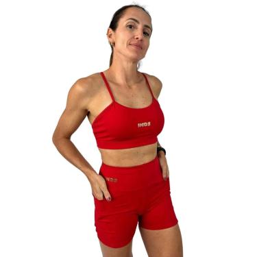 Imagem de Conjunto Top Short Feminino Indrills Fitness Power Rubi-Feminino