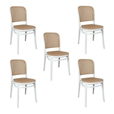 Imagem de Kit 5 Cadeiras De Jantar Roma Para Sala E Cozinha Branco