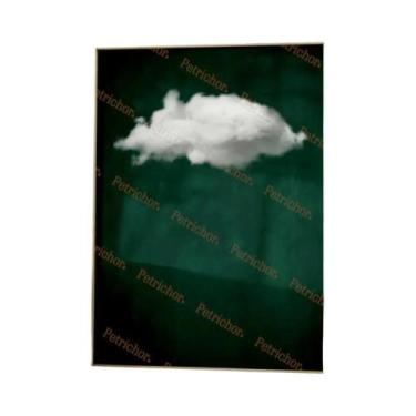 Imagem de Arte De Parede Abstrata Minimalista Em Tela Verde Esmeralda Com Céu No