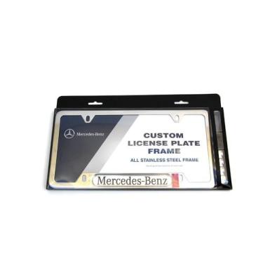 Imagem de Moldura de matrícula em aço inoxidável polido genuíno Mercedes Benz