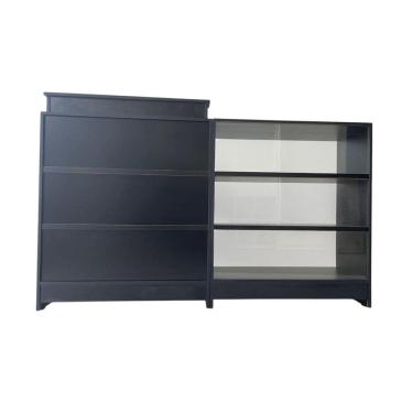 Imagem de Balcão Caixa + Expositor Vidro 100% Mdf Lojas E Comércios Preto - Suprema Móveis