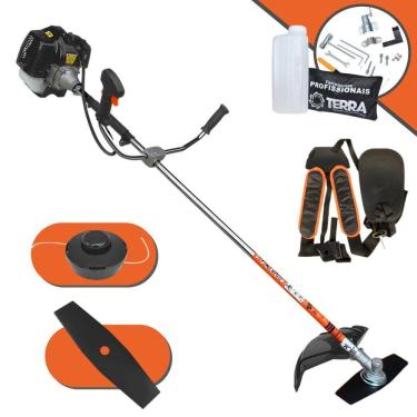 Imagem de Máquina de Cortar Grama á Gasolina GRH-520 52cc 2,5Hp Roçadeira Completa Com Lâmina de 2 Pontas e Carretel Nylon Para Melhor Acabamento e Performance