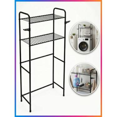 Imagem de Rack Estante Lavanderia Maquina de Lavar Preto Organizaçao Prateleira 