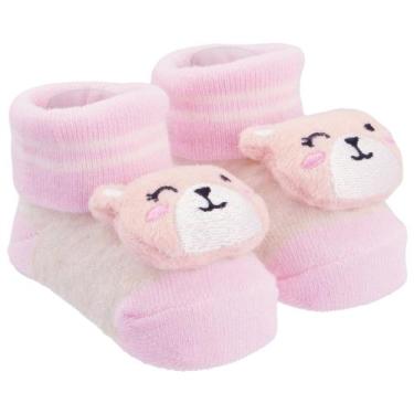 Imagem de Meia Bichinho Bebê com Led RN Feminino - Pimpolho, Rosa, Ursa