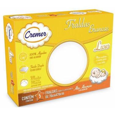 Imagem de Fralda Luxo Branca 70x70cm Cremer